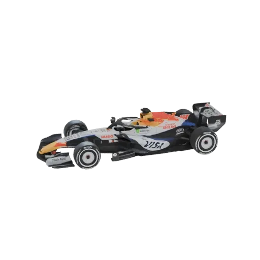 3D модель болида Red Bull Racing F1 с ливреей 2023 года, вид сбоку.