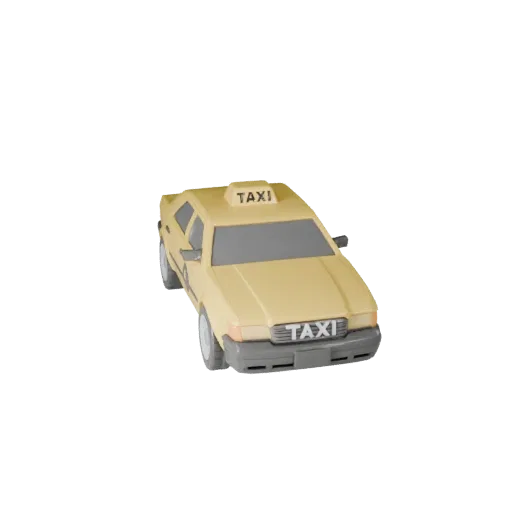 Печатаемая модель такси STL Модель STL, изометрический вид дисплея, готовый к печати транспортный актив с линиями кузова, ост