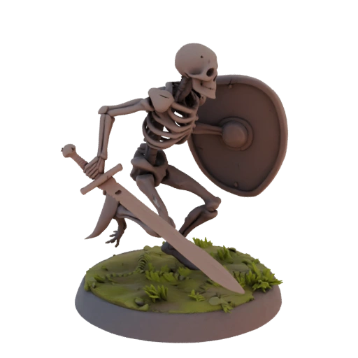 Миниатюра лучника-скелета в стиле темного фэнтези STL