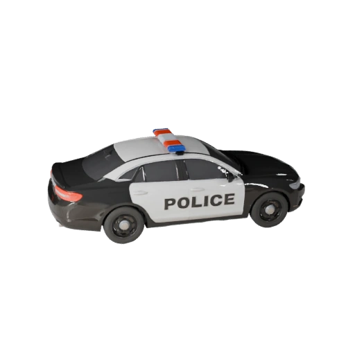 Готовая к игре полицейская машина 3D-модель для использования в реальном времени, актив PBR