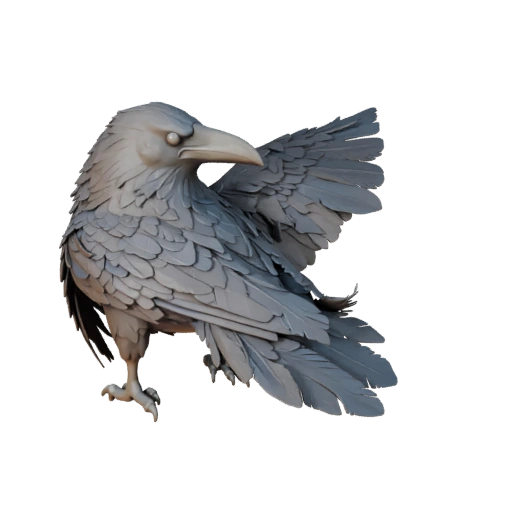 Высокополигональная 3D модель вороны - Детальный STL-ресурс для печати | PBR