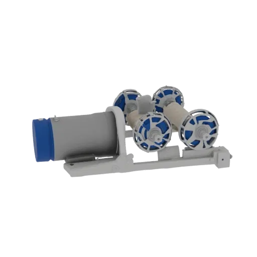 3D модель автоматического станка для плетения косичек с 3 вращающимися катушками и моторчиком