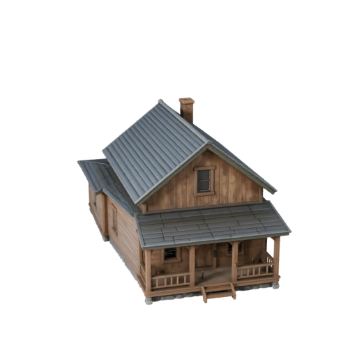 Casale Stilizzato Modello 3D - Asset di Gioco per Architettura