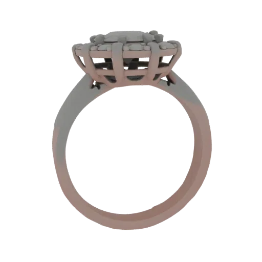 Готовая к сцене 3D-модель кольца Halo, крупный план, показывающий силуэт и контраст поверхности кольца.