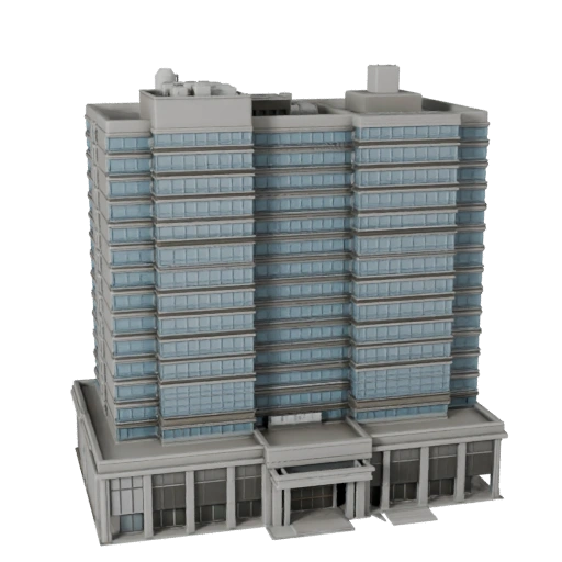 Prédio Sede de Banco Modelo 3D - Ativo Realista de Arquitetura