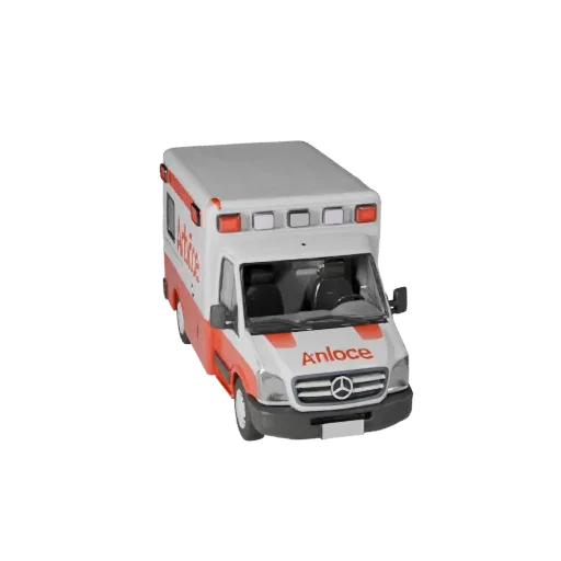 Высокополигональная 3D модель скорой помощи для студийных рендеров PBR Asset