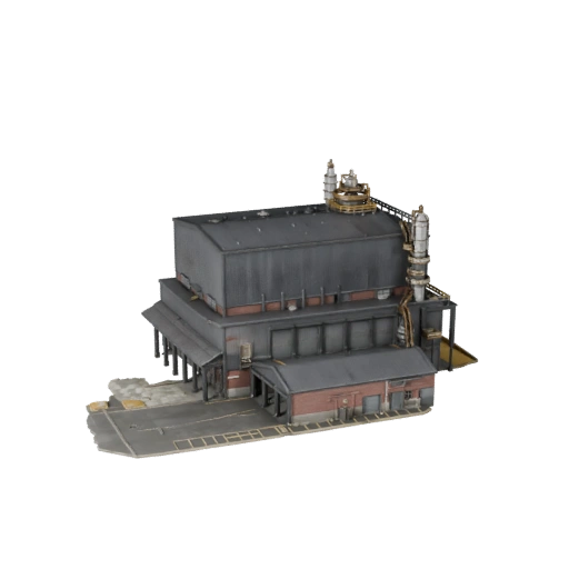 Stylized Oil Refinery 3D Model - Game Asset for Architecture