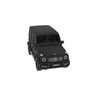 3D рендер матового черного Mercedes-Benz G-Class SUV, вид с немного приподнятого передне-правого угла.