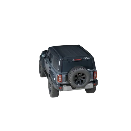 3D-модель кроссовера SUV, вид в три четверти в студии, готовый к анимации транспортный актив с увеличенным дорожным просветом