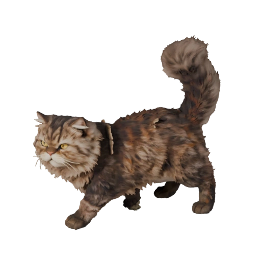 Персидская кошка 3D модель для Blender - PBR ассет с текстурами