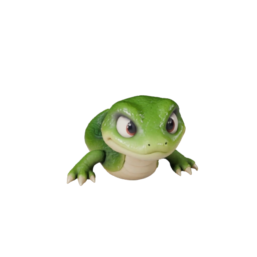 Мультяшная зеленая анаконда 3D модель - Стилизованный ассет для анимации