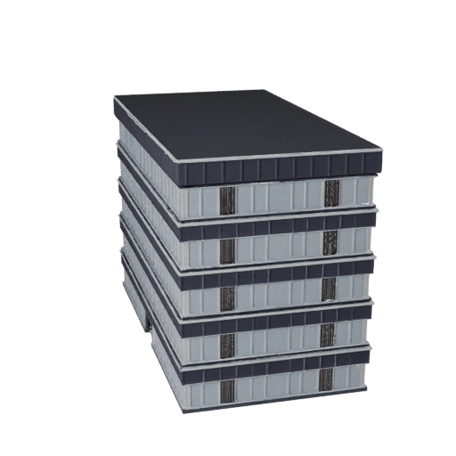 Modello 3D Facciata Continua Low Poly per Giochi e VR