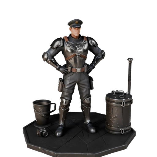 Реалистичный бронированный персонаж нпс офицер - с ригом