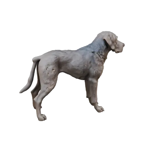 Мультяшная 3D-модель датской собаки, рендер дикой природы в профиль, стилизованный ассет животного с ритмом ног, объемом плеч