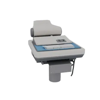 Высокополигональная 3D-модель монитора для полевого обучения, крупный план студийного рендера, показывающий нейтральный пласт