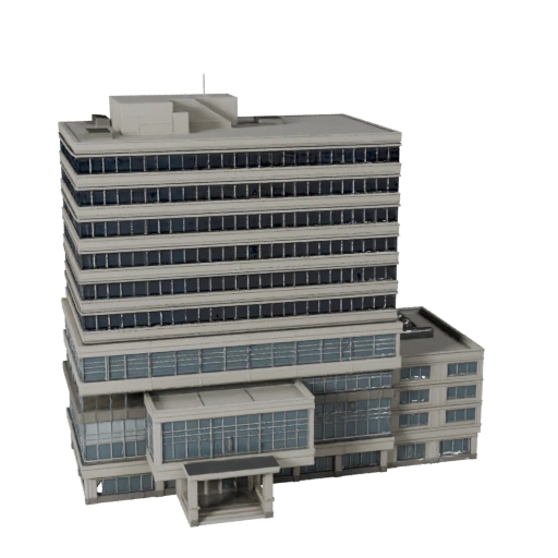 Печатный коммерческий офисный комплекс STL 3D модель - Масштабный актив