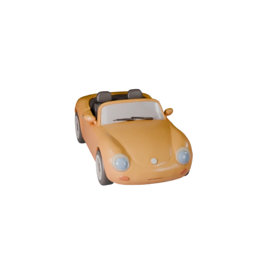 Мультяшный кабриолет 3D модель для стилизованных игр, PBR-ресурс (Legacy)