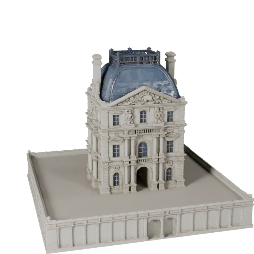Druckbare Louvre Pyramide STL 3D-Modell - Maßstabsgetreues Asset