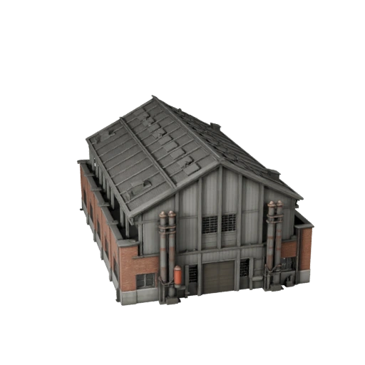 3D модель здания фабрики для Unity - Игровой ресурс для архитектуры