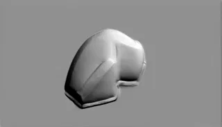 3D модель барельефа "Медальон" с четкими гранями и объемным дизайном, выполненная в монохромных тонах.