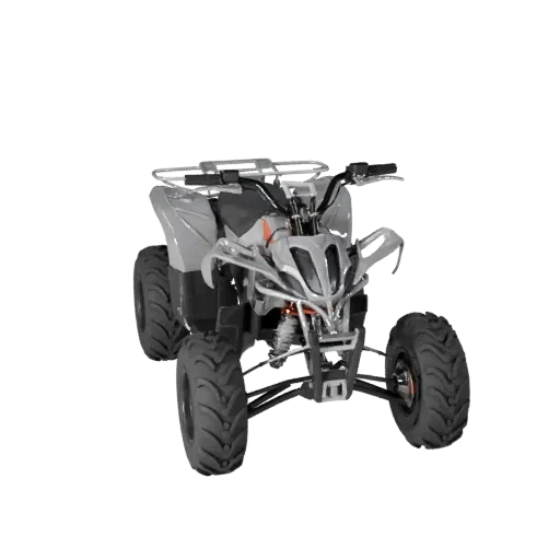 Готовый к игре 3D-модель квадроцикла ATV, вид в три четверти в студии, готовый к производству актив транспортного средства с