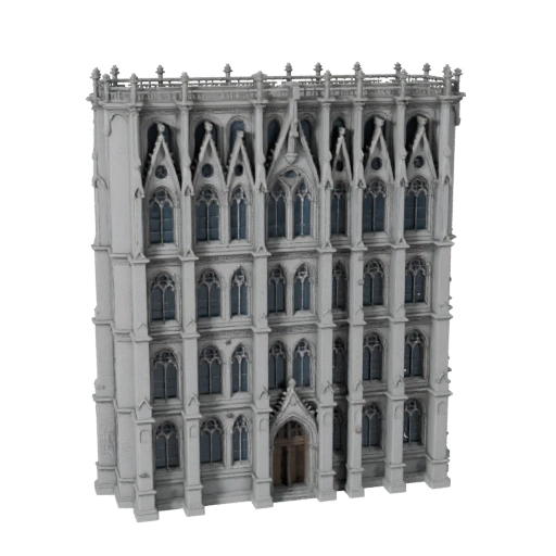 Готический фасад 3D модель для Blender - Рендер-ассет для Archviz