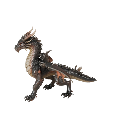 Реалистичный 3D модель земляного дракона - rigged PBR ассет для игр