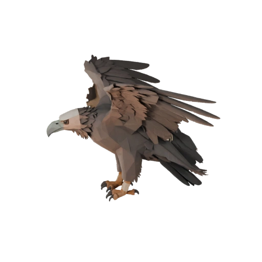 Низкополигональный стервятник 3D модель - Игровой ассет Unity с FBX | Бесплатно