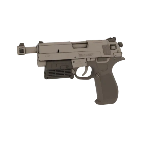 3D модель пистолета для пистонов в стиле Desert Eagle из CS2, вид сбоку