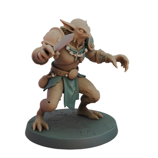 Фэнтези Золотой Гребень Гоблин Лучник Миниатюра STL - Когтистая