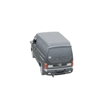 Вид сзади-три четверти 3D модели темно-серого фургона Mazda Bongo Friendee 1995 года.