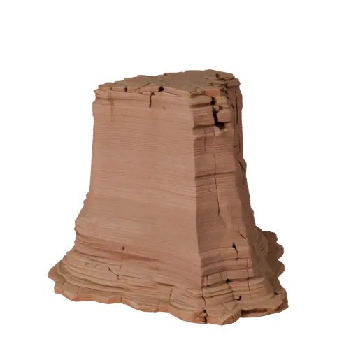 Модульная 3D-модель колонн для каньона, изометрический вид модульного набора, показывающий слоистый камень, гребни дюн.