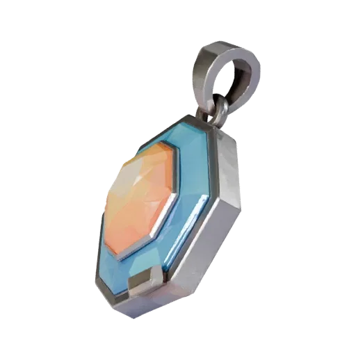 Готовая к использованию в играх 3D модель кулона с драгоценным камнем, студийный рендер в трехчетвертном ракурсе, показывающи