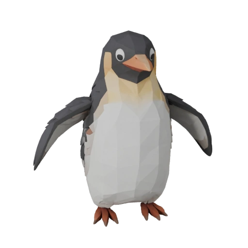 Низкополигональный пингвин 3D модель - Игровой ресурс Unity с FBX | Бесплатно