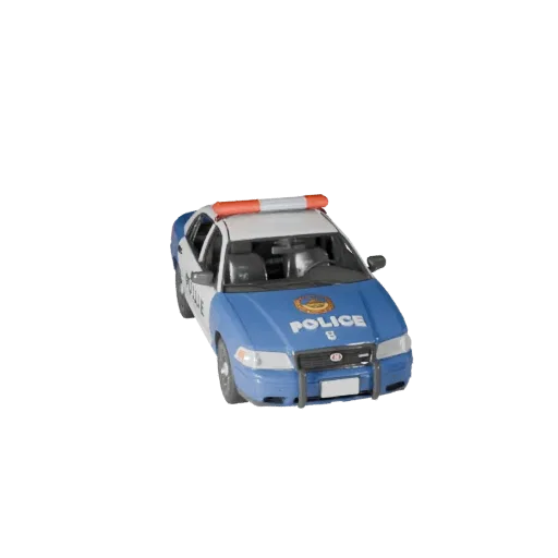 Готовая к игре полицейская машина 3D-модель для использования в реальном времени, актив PBR