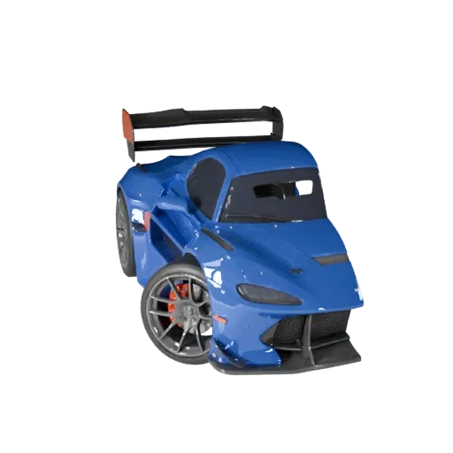 3D-модель гоночного автомобиля, трехчетвертной студийный вид, готовый к анимации актив транспортного средства с линиями кузов