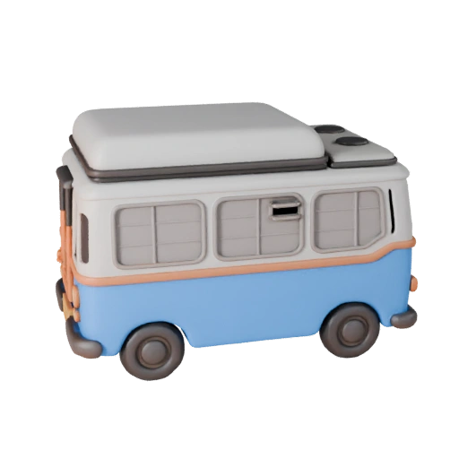 Ретро фургон 3D модель для Blender - Готовый к рендерингу ассет (Legacy)