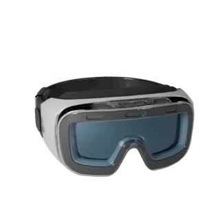 Модульная 3D-модель медицинских умных очков, изометрический вид модульного комплекта, показывающий силикон, носимое прилегани