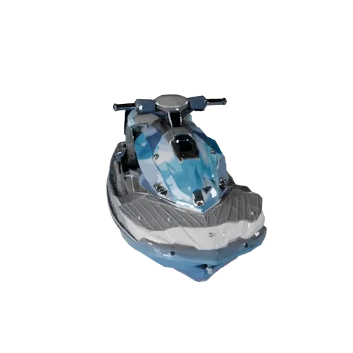 Высокополигональная 3D-модель гидроцикла, студийный вид крупным планом, высокополигональный объект транспортного средства с ф