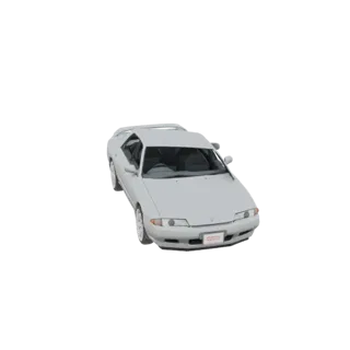 3D модель серого Nissan Skyline R32 Coupe 1990-х, вид спереди справа под небольшим углом.