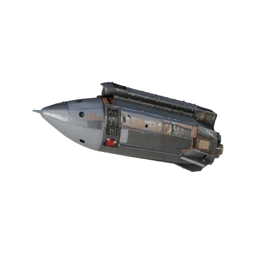 3D-модель ракеты-носителя, трехчетвертной студийный вид, готовый для Blender актив транспортного средства с силуэтом миссии,