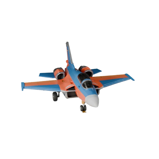 Modelo 3D de Caça a Jato de Desenho Animado para Jogos Estilizados Ativo PBR