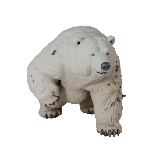 Мультяшный белый медведь 3D модель - Стилизованный ассет для анимации