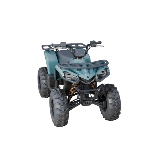 3D-модель квадроцикла Atv Quad Bike, трехчетвертной студийный вид, готовый для Blender актив с балансом рамы, масштабом колес