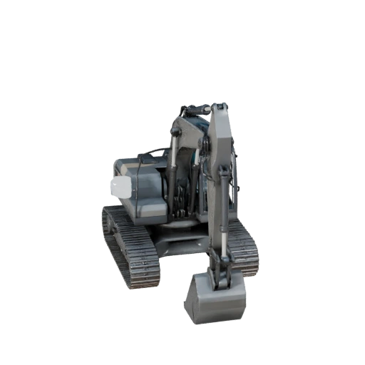 3D модель мини-экскаватора - Низкополигональная, готовая к игре, PBR