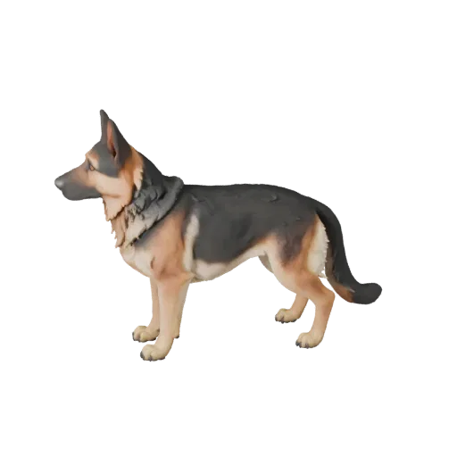 Высокополигональная 3D-модель немецкой овчарки STL, изометрический вид, готовая к печати фигурка животного с ритмом ног, объе