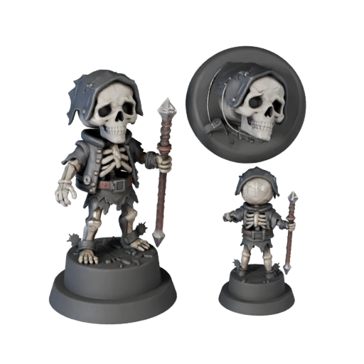 Studio Undead Skeleton Miniature | Marketing Render Pack