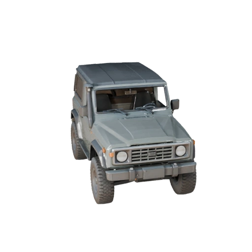 Низкополигональный винтажный внедорожник 3D модель для Unity и Unreal