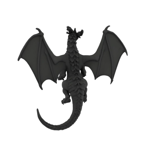 Фэнтези дракон шаман миниатюра STL - Размах крыльев