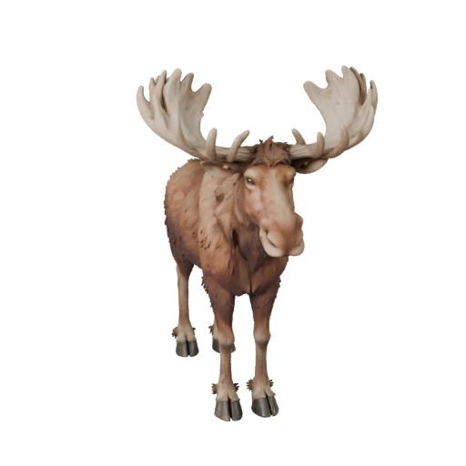 Мультяшный Лось 3D Модель - Стилизованный Ассет для Анимации | Бесплатно